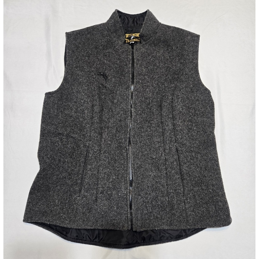 Wyoming Traders Womens Sierra Wool Vest Gray Lined Western Cowboy Workwear